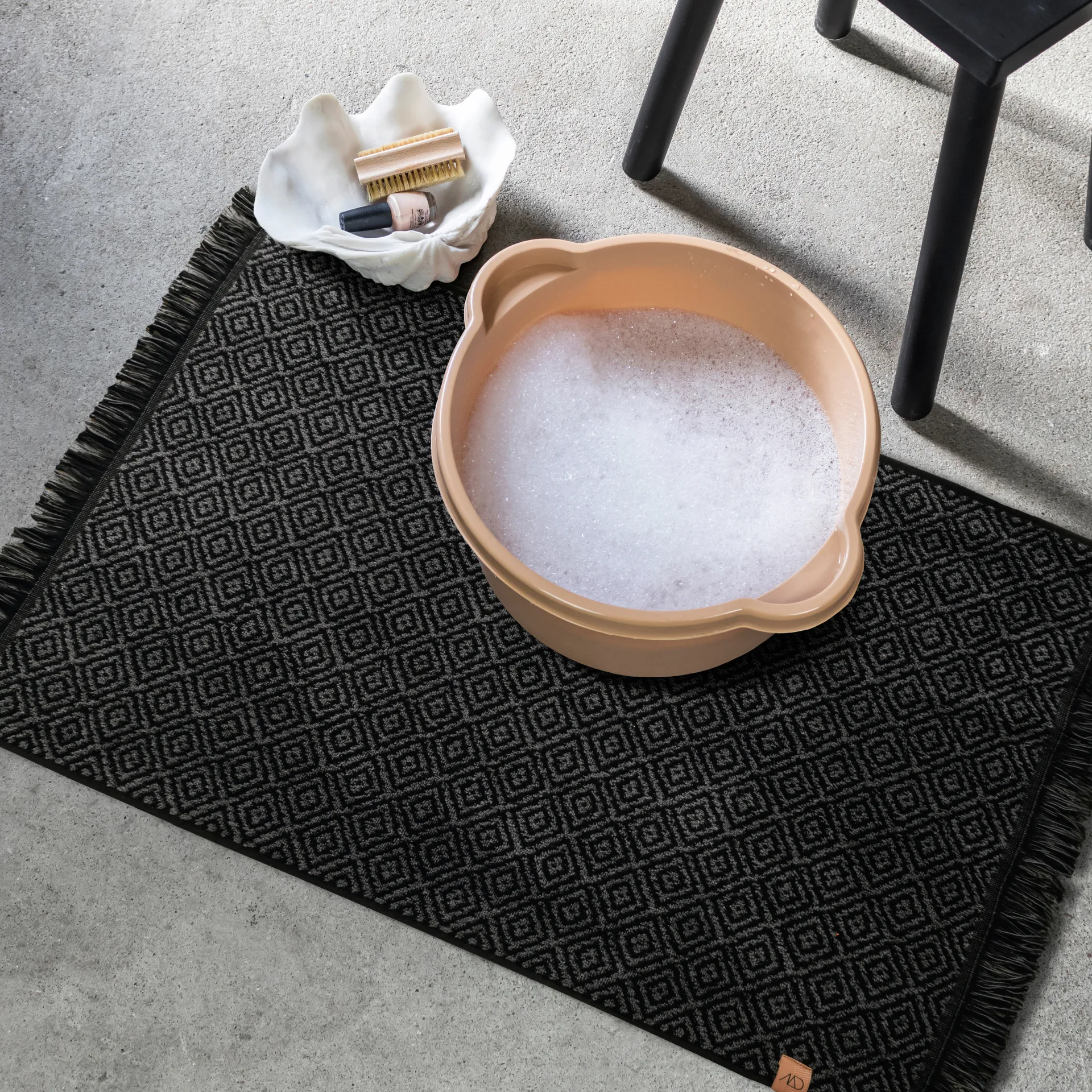 Morocco bathroom mat 50x80 cm, Black-grey Mette Ditmer