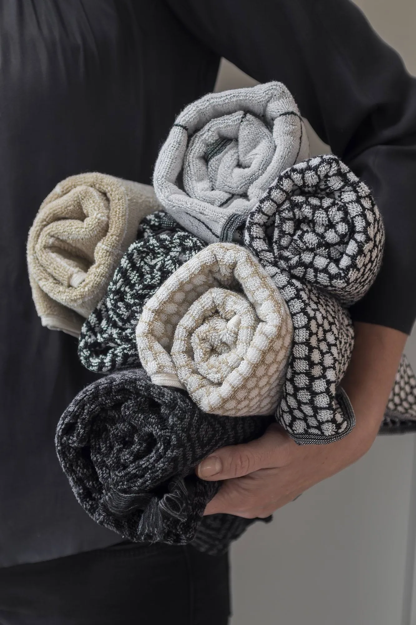 Morocco bathroom mat 50x80 cm, Black-white Mette Ditmer