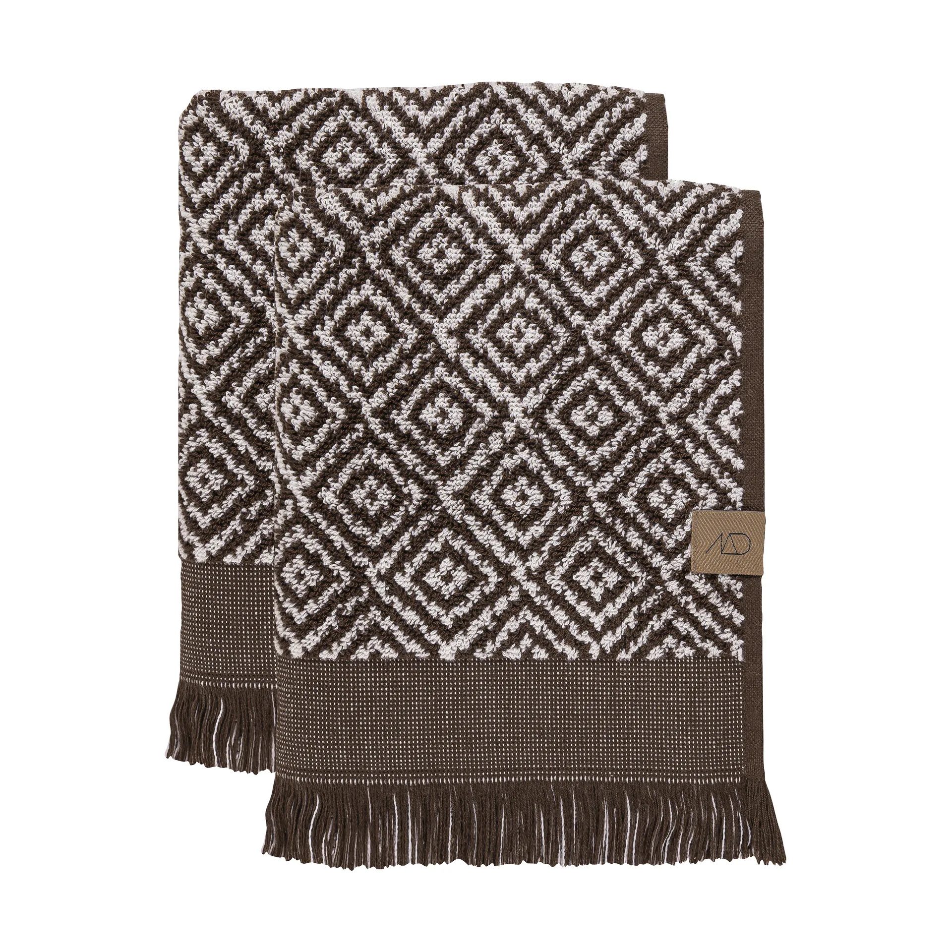 Morocco guest towel 35x55 cm 2-pack, Chocolate-off-white Mette Ditmer