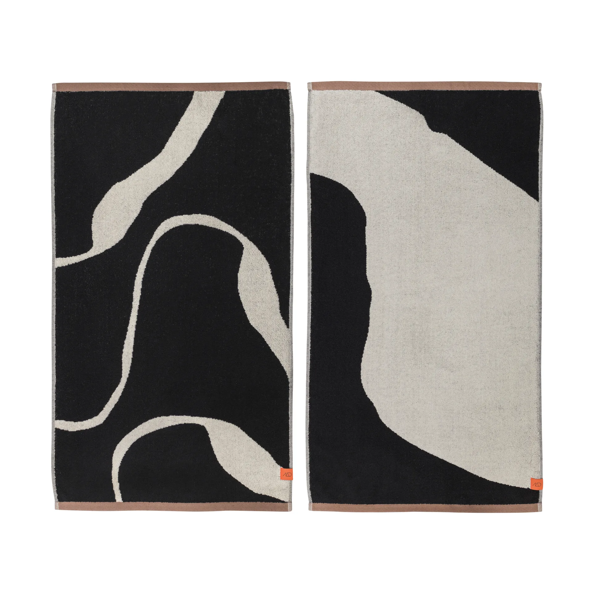 Nova Arte guest towel 40x55 cm 2-pack, Black-off white Mette Ditmer