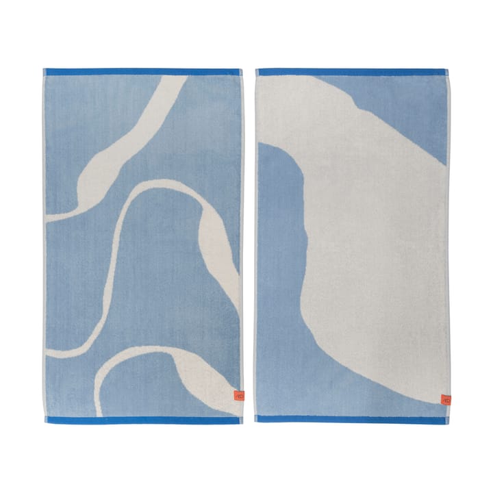 Nova Arte guest towel 40x55 cm 2-pack - Light blue-off-white - Mette Ditmer