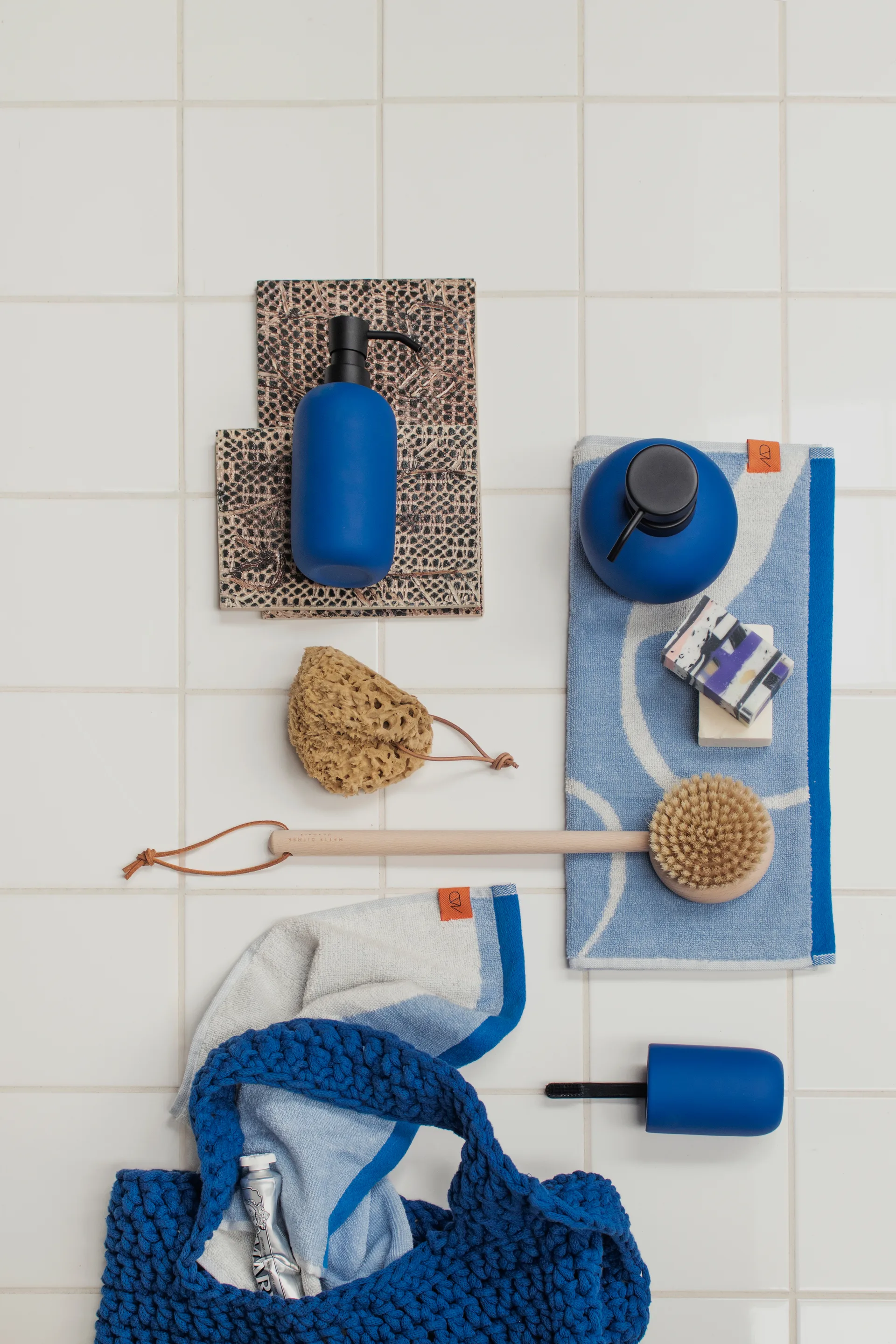 Nova Arte guest towel 40x55 cm 2-pack, Light blue-off-white Mette Ditmer