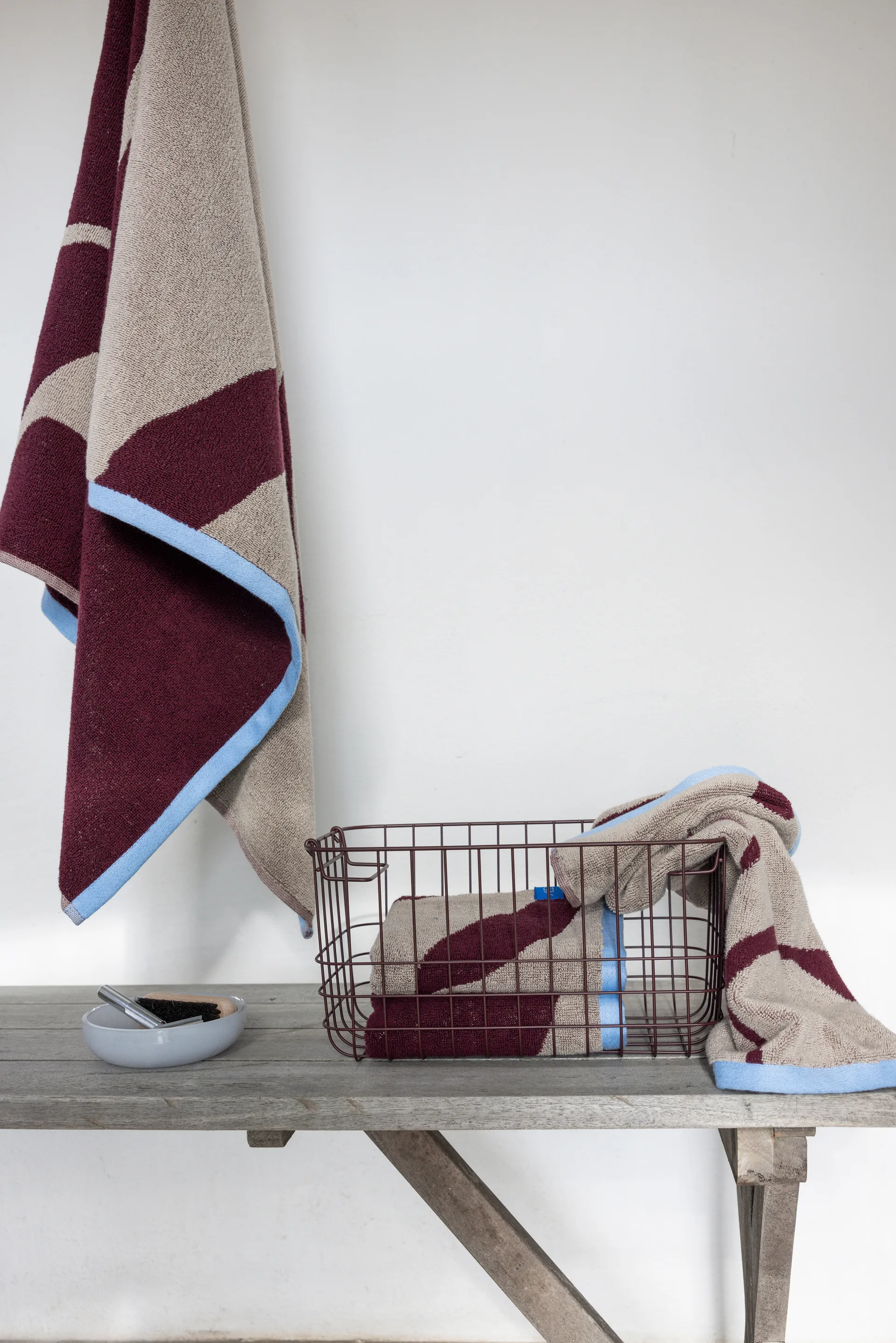 Nova Arte guest towel 40x55 cm 2-pack, Wine-sand Mette Ditmer