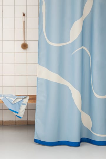 Nova Arte shower curtain 150x200 cm - Light blue-off-white - Mette Ditmer