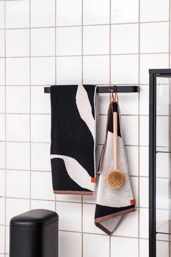 Nova Arte towel 50x90 cm 2-pack - Black-off white - Mette Ditmer
