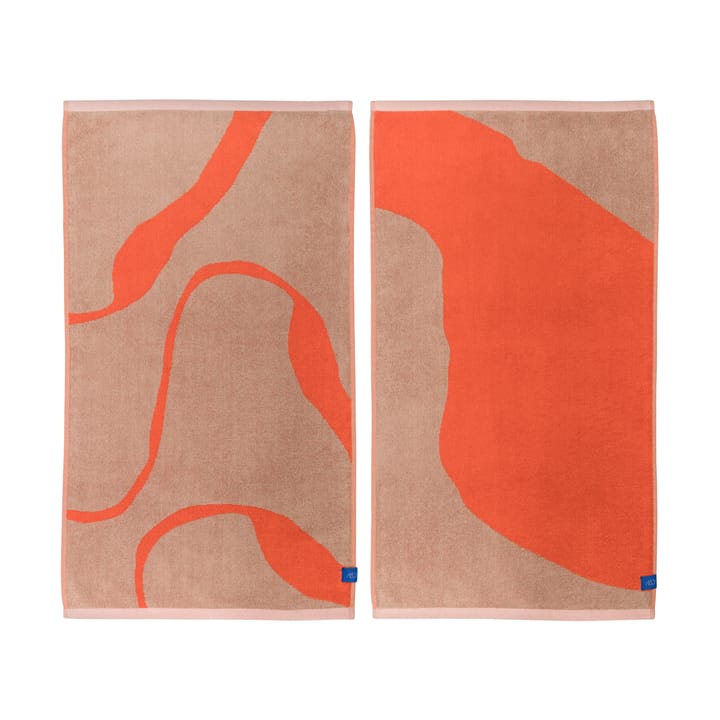 Nova Arte towel 50x90 cm 2-pack - Latte-orange - Mette Ditmer