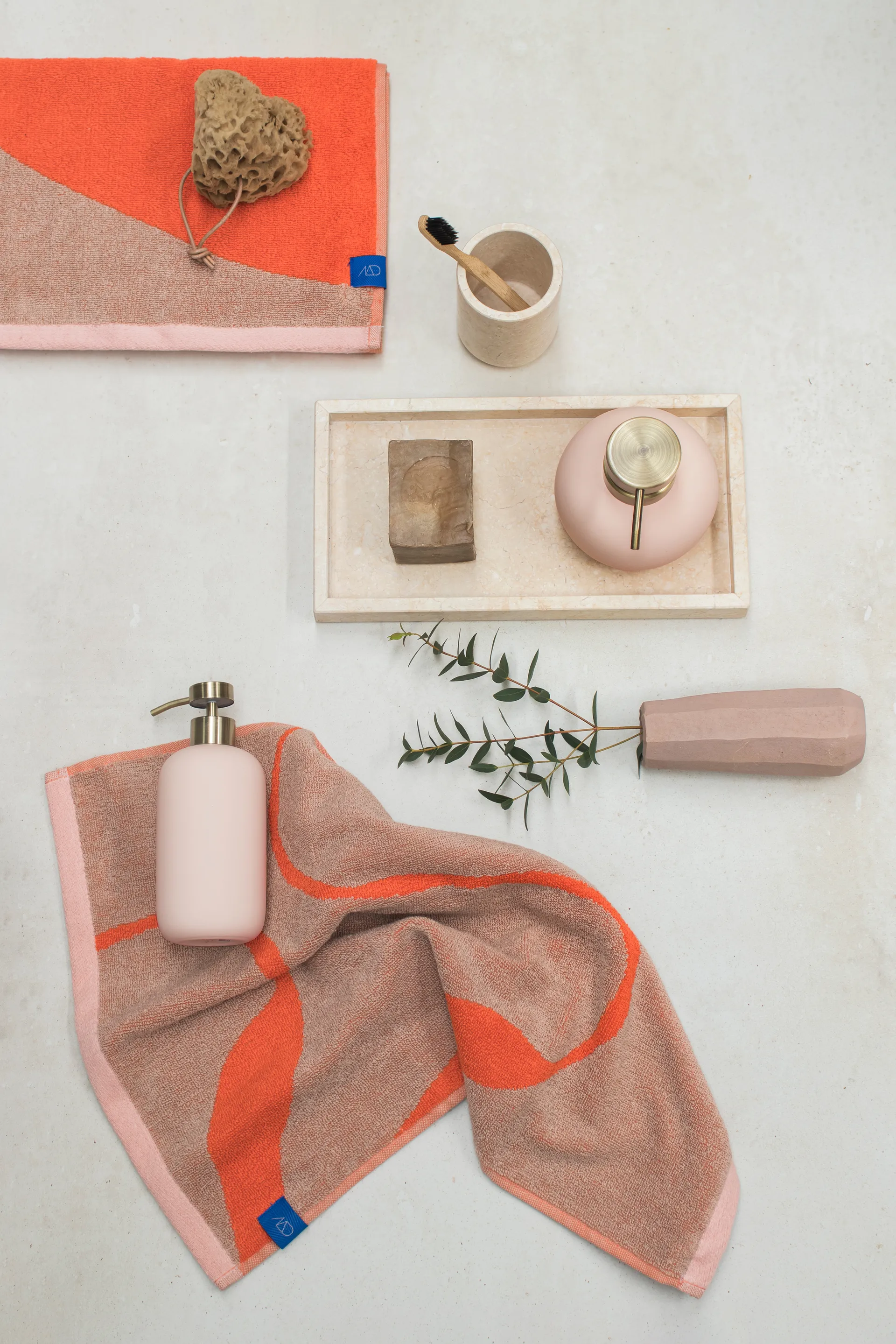 Nova Arte towel 50x90 cm 2-pack, Latte-orange Mette Ditmer