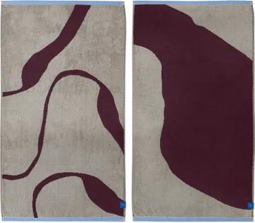 Nova Arte towel 50x90 cm 2-pack - Wine-sand - Mette Ditmer