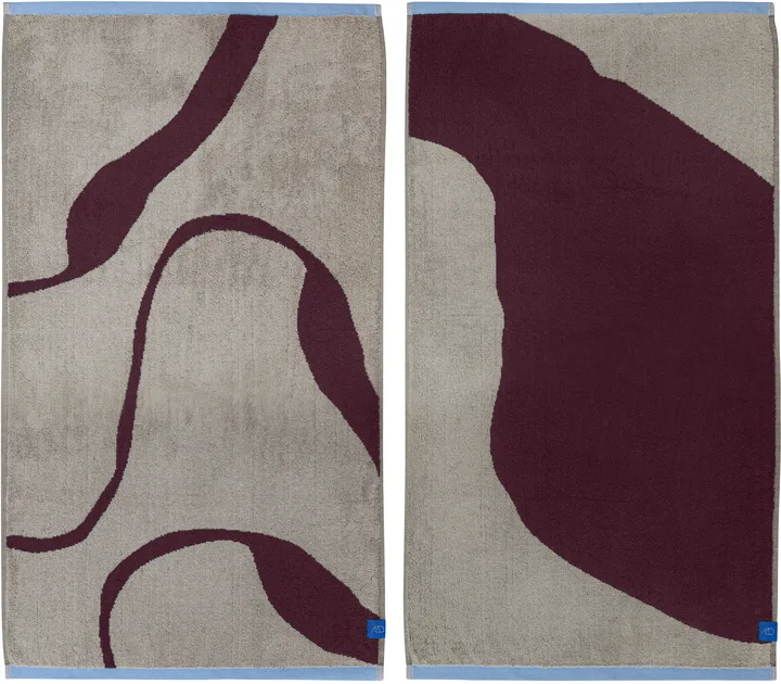 Nova Arte towel 50x90 cm 2-pack - Wine-sand - Mette Ditmer