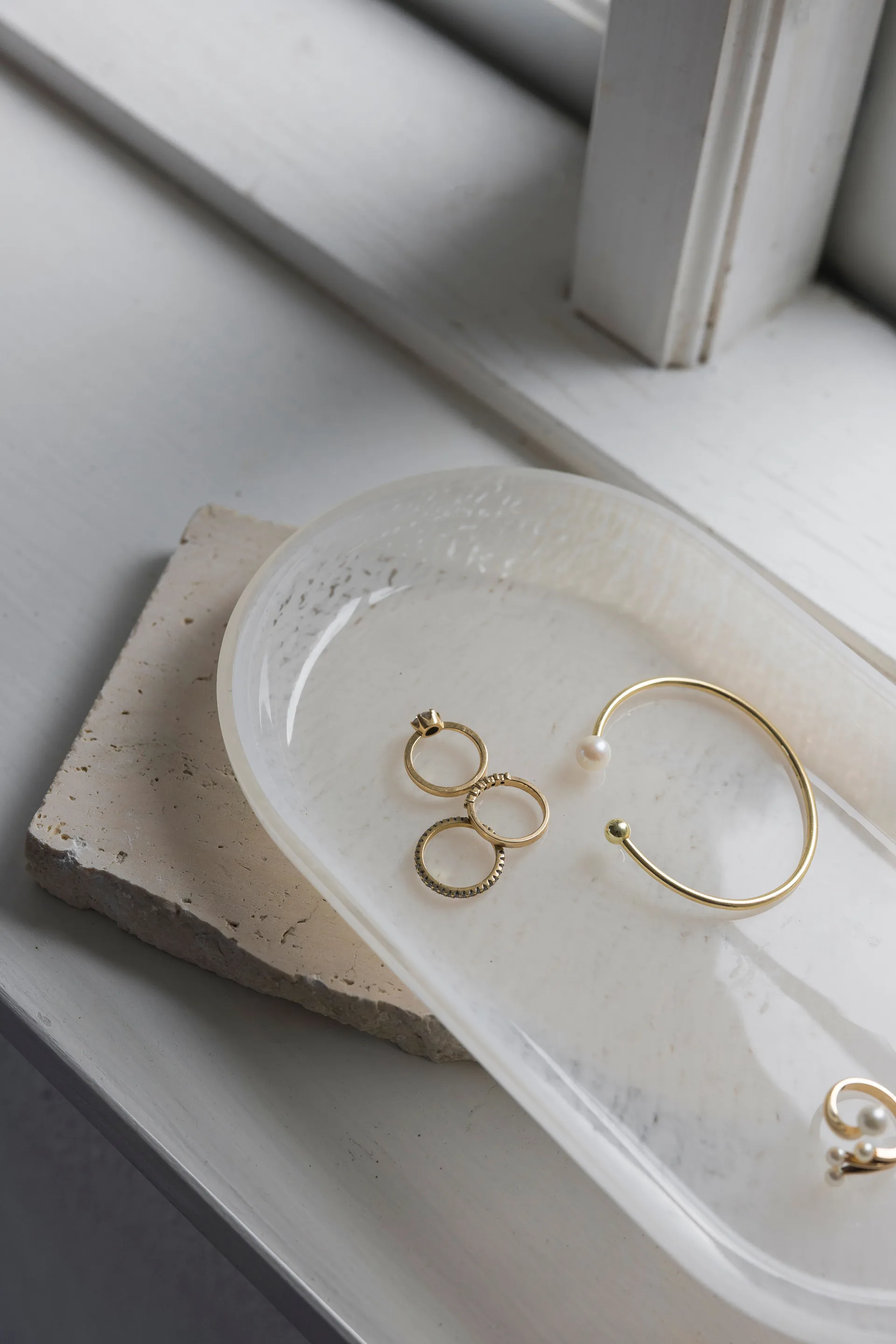 Opal tray, Linen, 14x25.5 cm Mette Ditmer