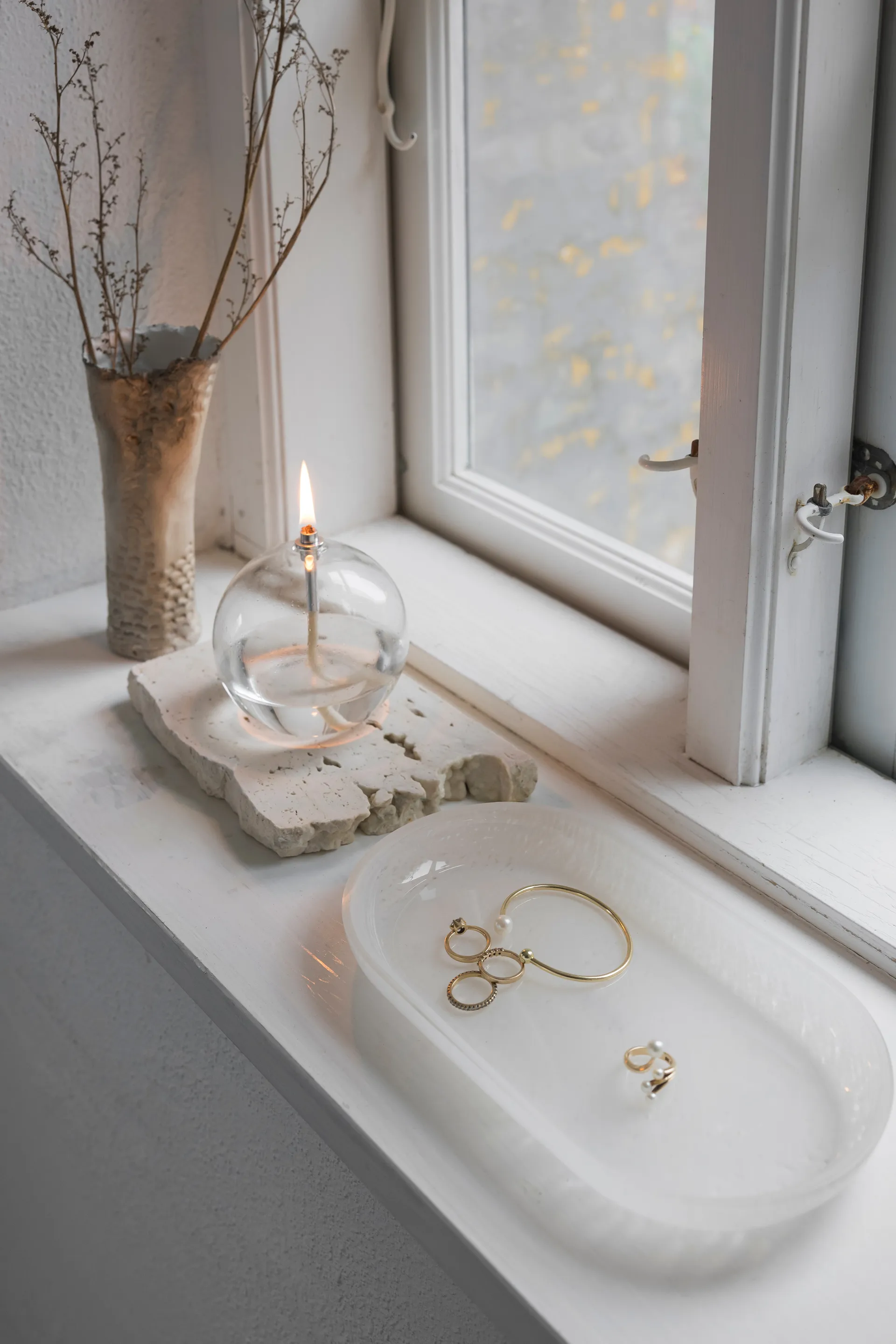 Opal tray, Linen, 14x25.5 cm Mette Ditmer