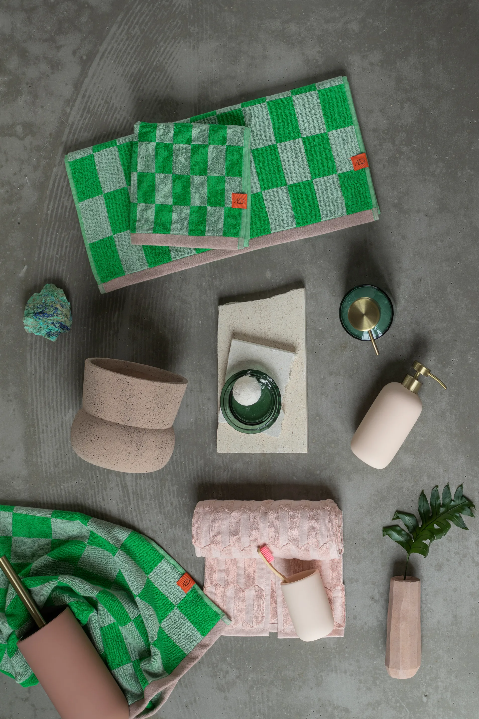 Retro guest towel 40x55 cm 2-pack, Classic green Mette Ditmer