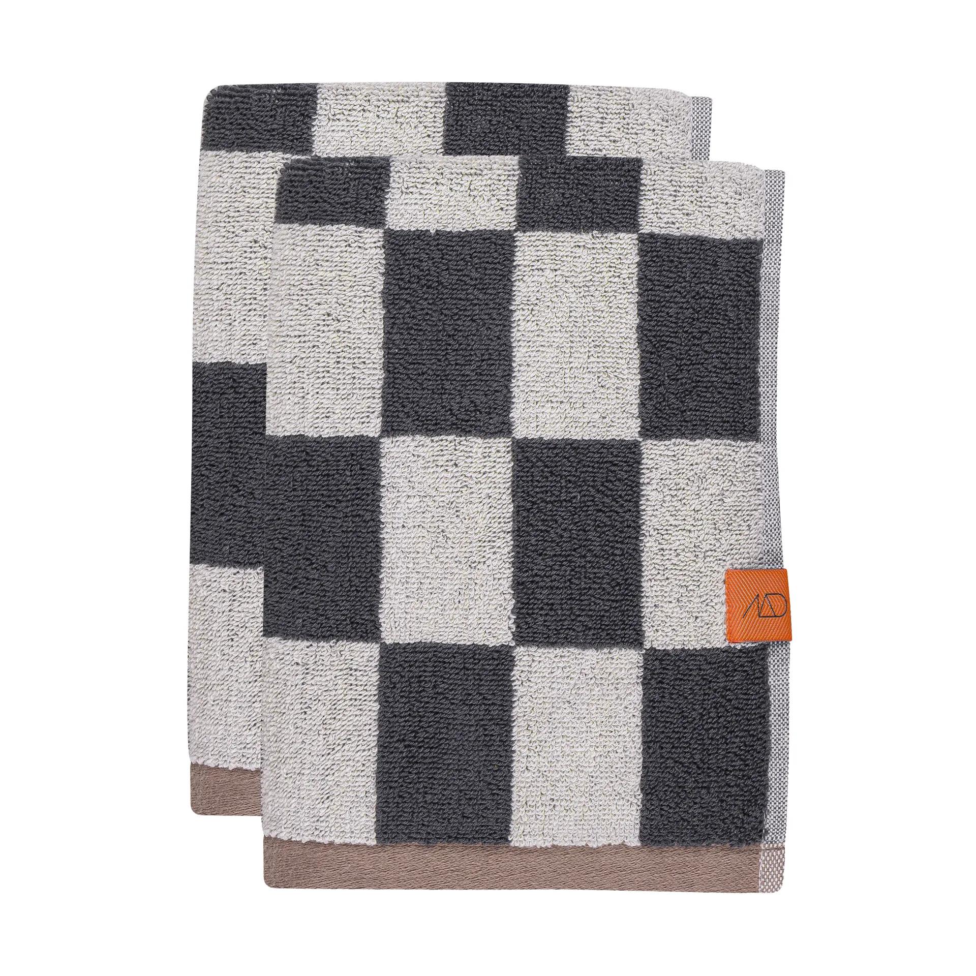 Retro guest towel 40x55 cm 2-pack, Dark grey Mette Ditmer