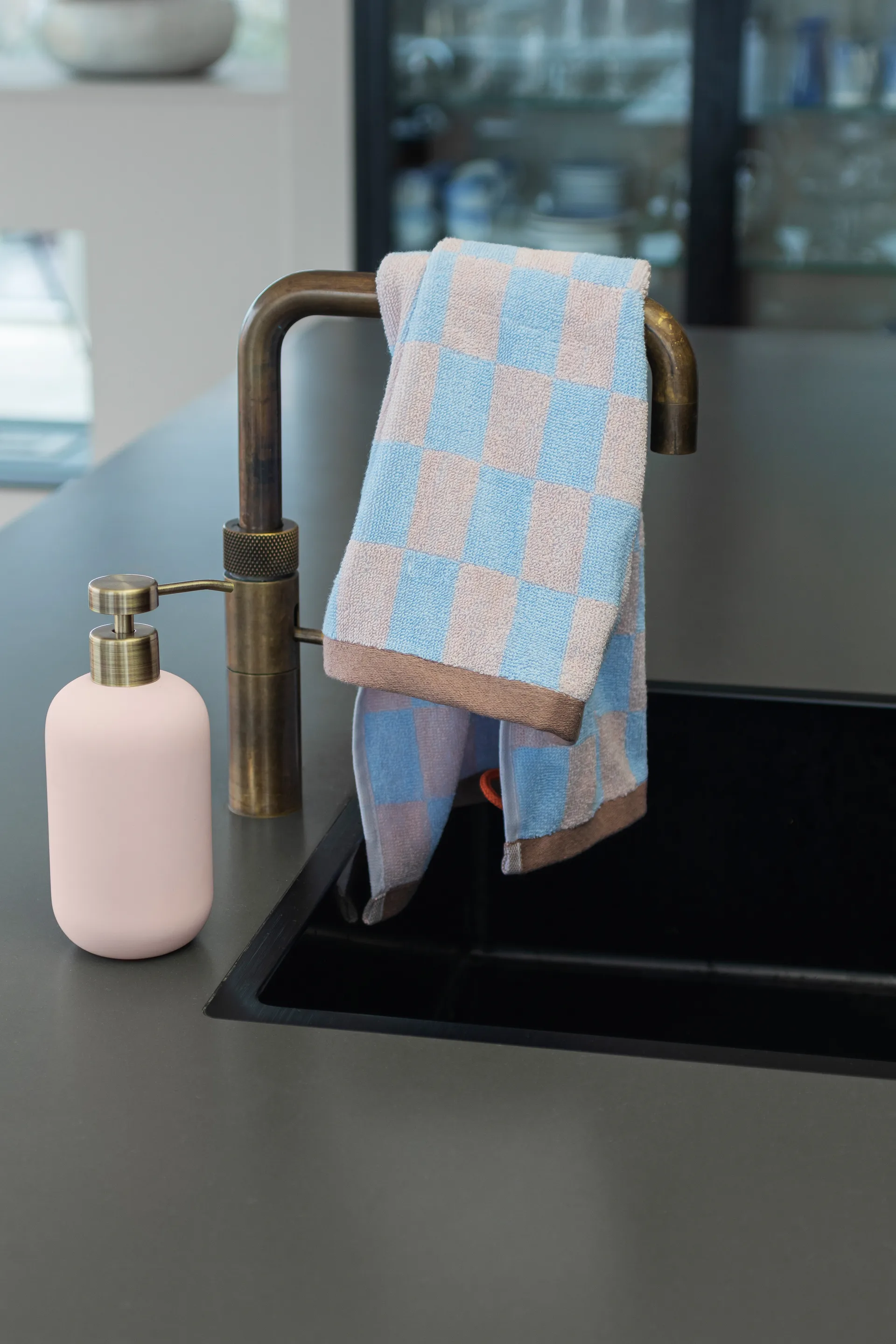 Retro guest towel 40x55 cm 2-pack, Light blue Mette Ditmer