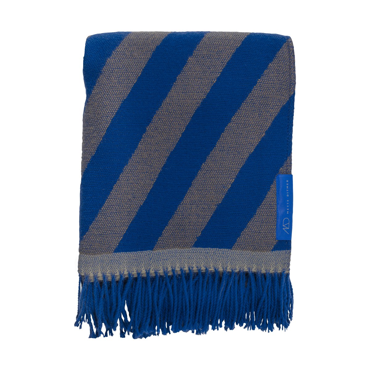 Mette Ditmer Retro throw 125x170 cm Cobalt | Scandinavian Design | Wool blankets & throws | Blue