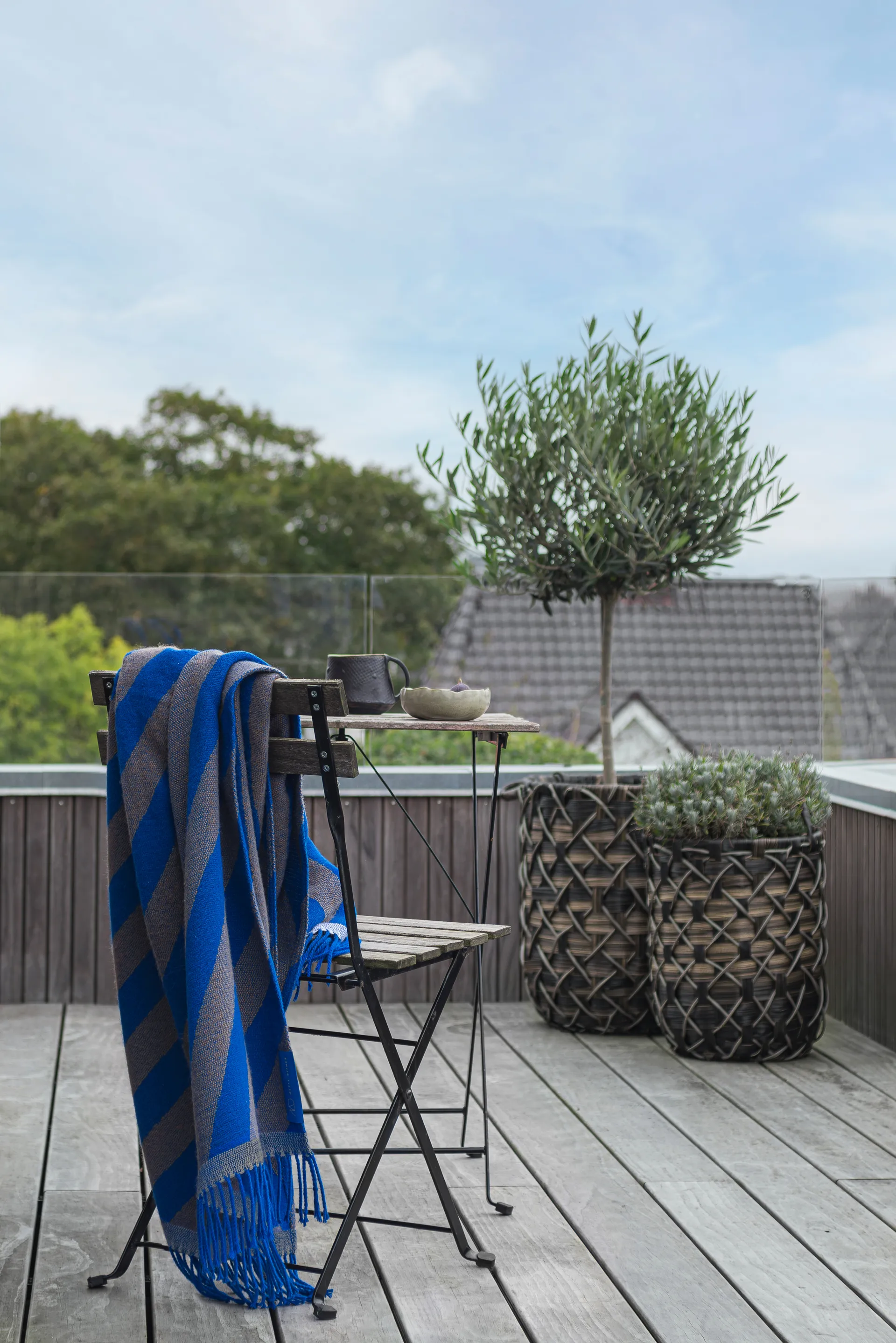 Retro throw 125x170 cm, Cobalt Mette Ditmer