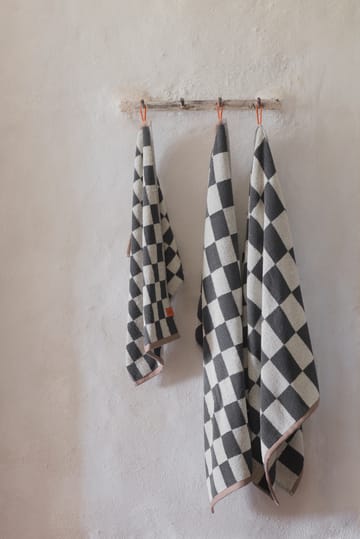 Retro towel 50x90 cm - Dark grey - Mette Ditmer