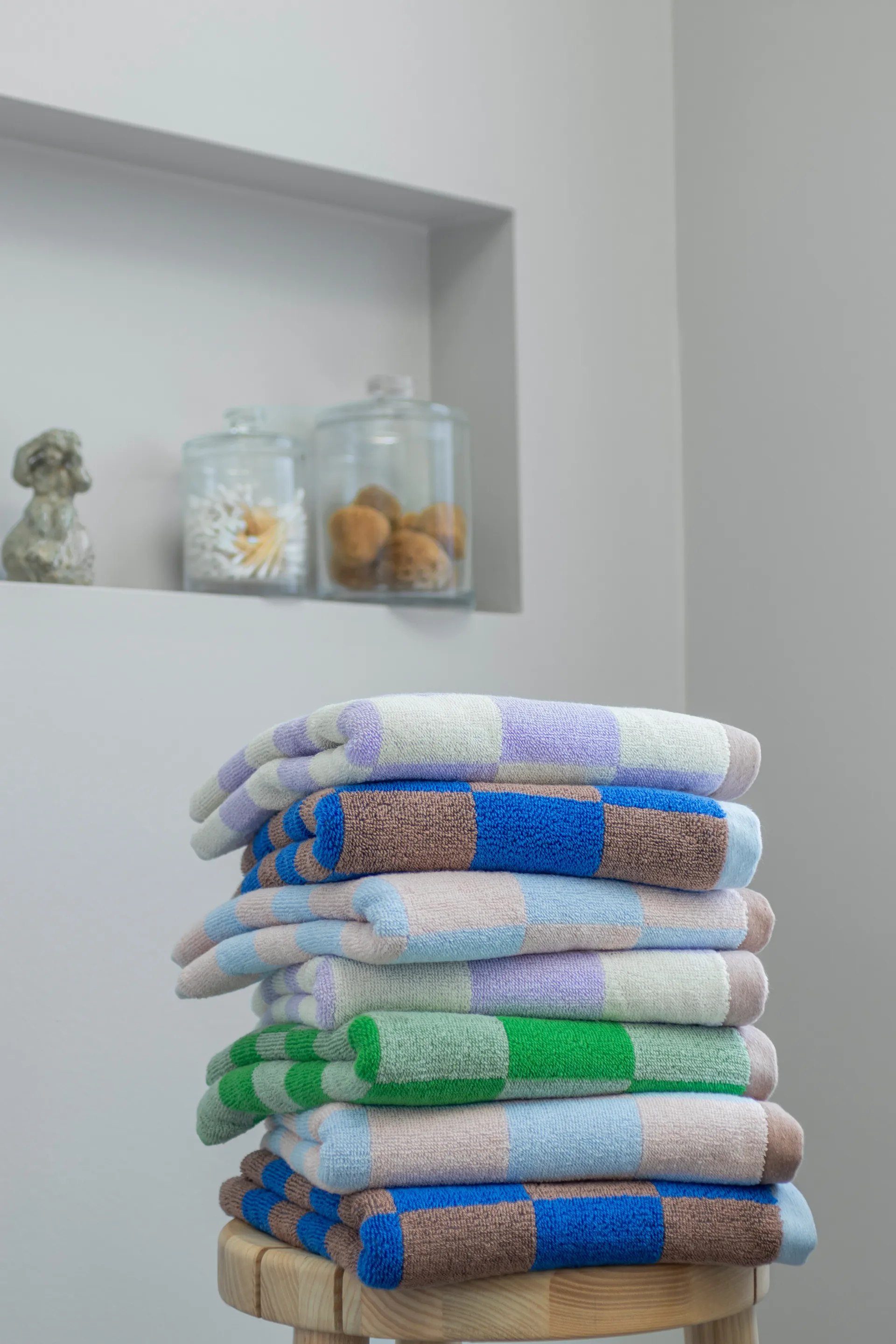 Retro towel 70x133 cm, Light blue Mette Ditmer