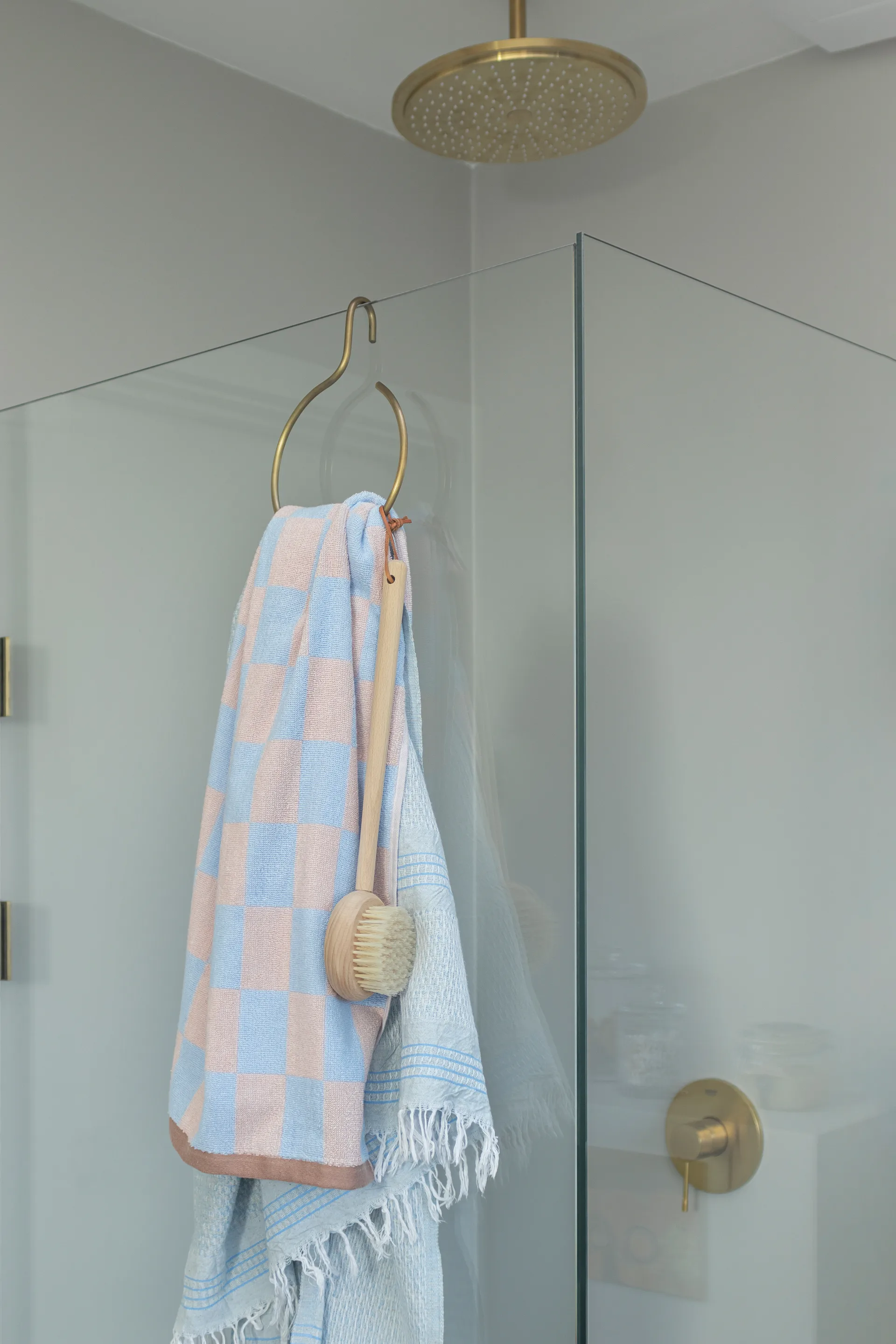 Retro towel 70x133 cm, Light blue Mette Ditmer