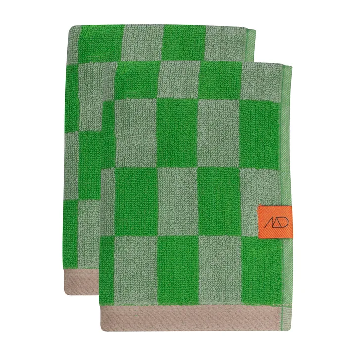 Retro towel - Classic green, 40x55 cm, 2-pack - Mette Ditmer