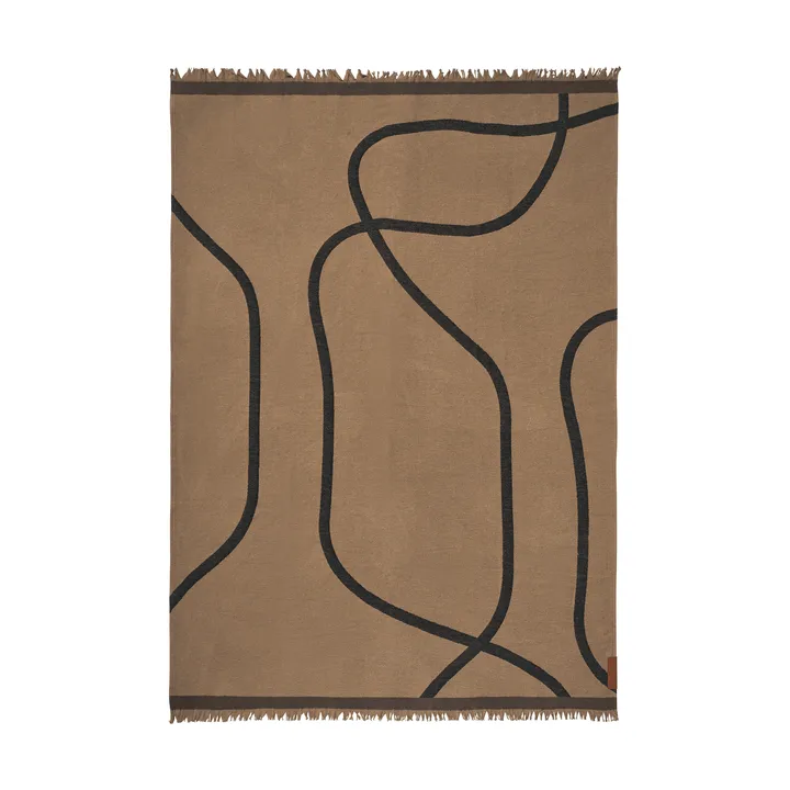 Shadow throw blanket - Latte-black, 130x175 cm - Mette Ditmer