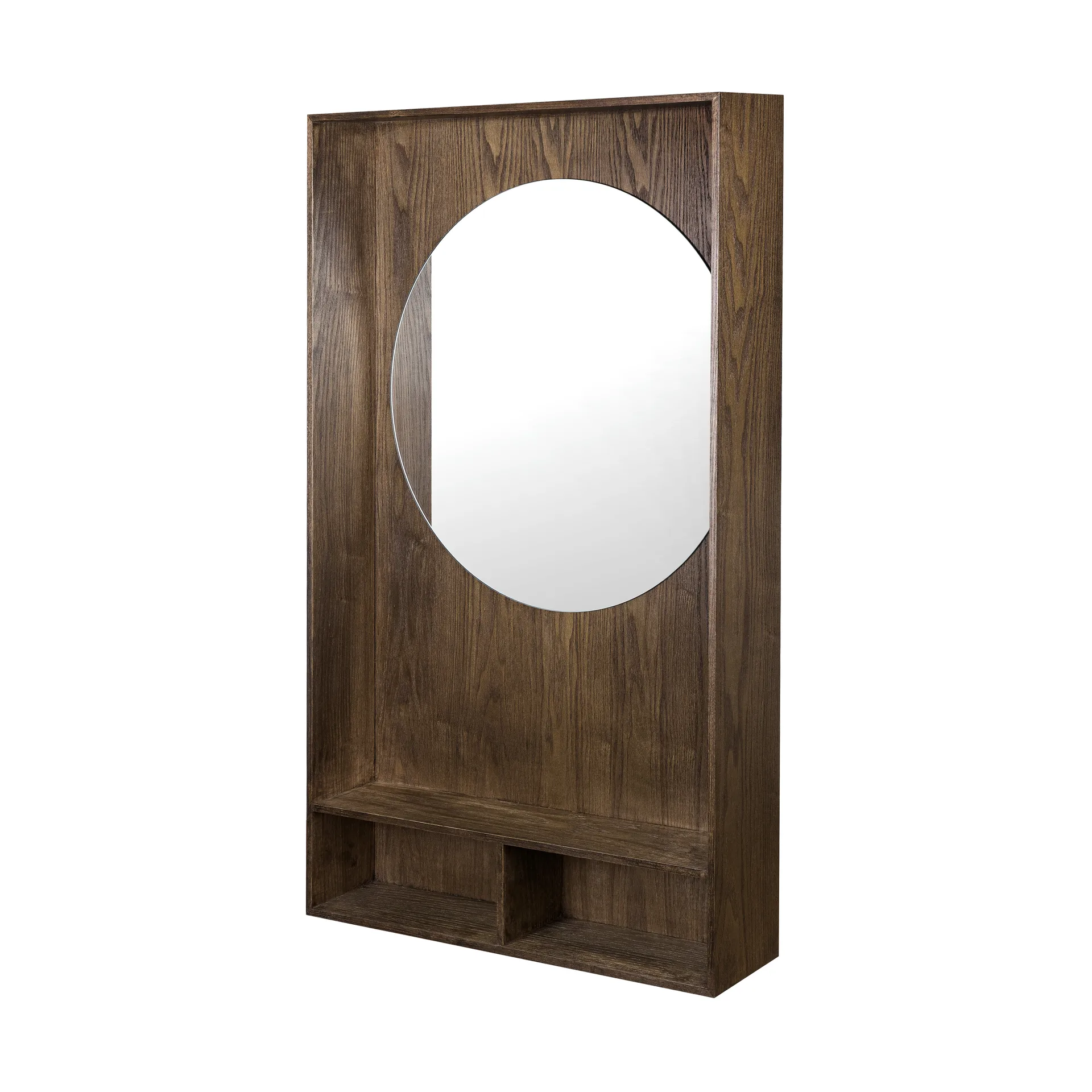 Show-me mirror with shelf large, Dark oiled Mette Ditmer
