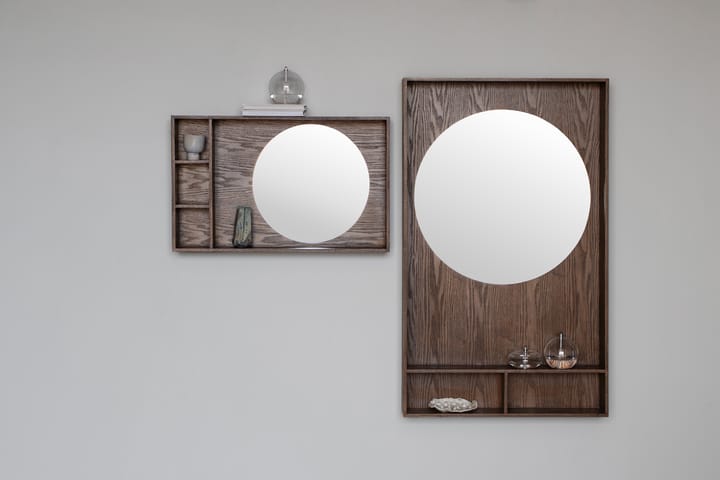 Show-me mirror with shelf large, Dark oiled Mette Ditmer