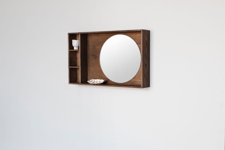 Show-me mirror with shelf small, Dark oiled Mette Ditmer