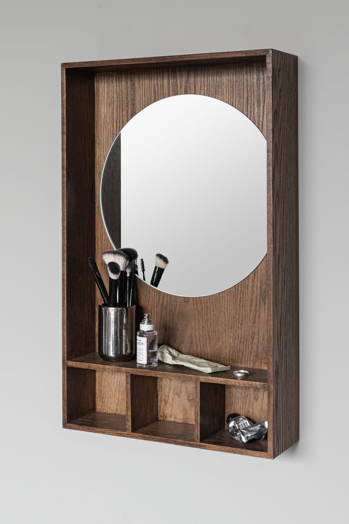 Show-me mirror with shelf small, Dark oiled Mette Ditmer