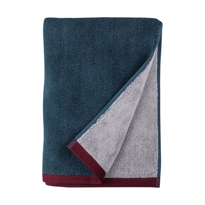 Soft towel 50x90 cm - Midnight blue-light grey - Mette Ditmer