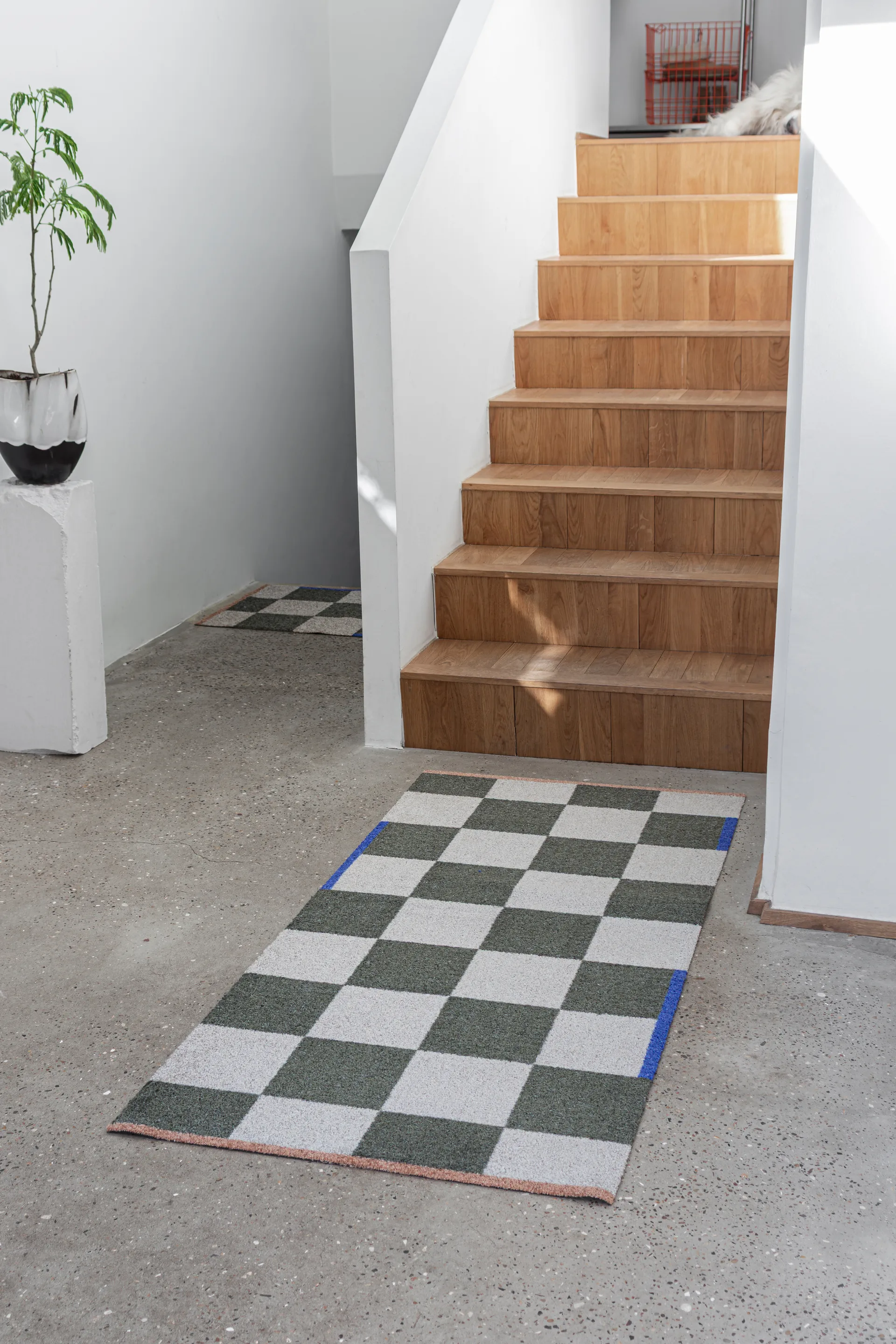 Square all-round rug large, Dark olive Mette Ditmer