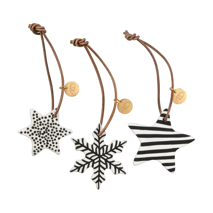 Star Christmas decoration 3 pieces - Black - Mette Ditmer