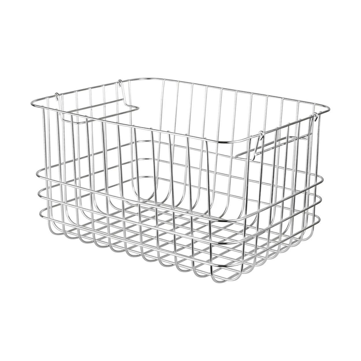 Mette Ditmer Store-it storage basket medium Chrome | Scandinavian Design | Storage baskets | Silver-coloured