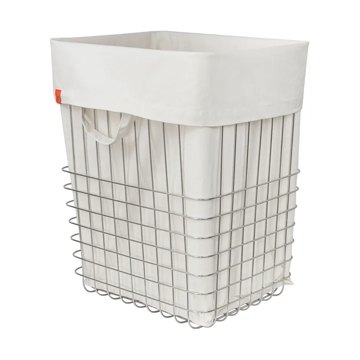 Store-it storage basket with cotton bag large - Chrome - Mette Ditmer