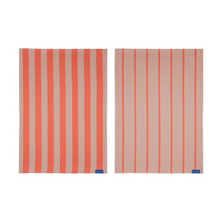 Stripes kitchen towel 50x70 cm 2-pack - Latte - Mette Ditmer
