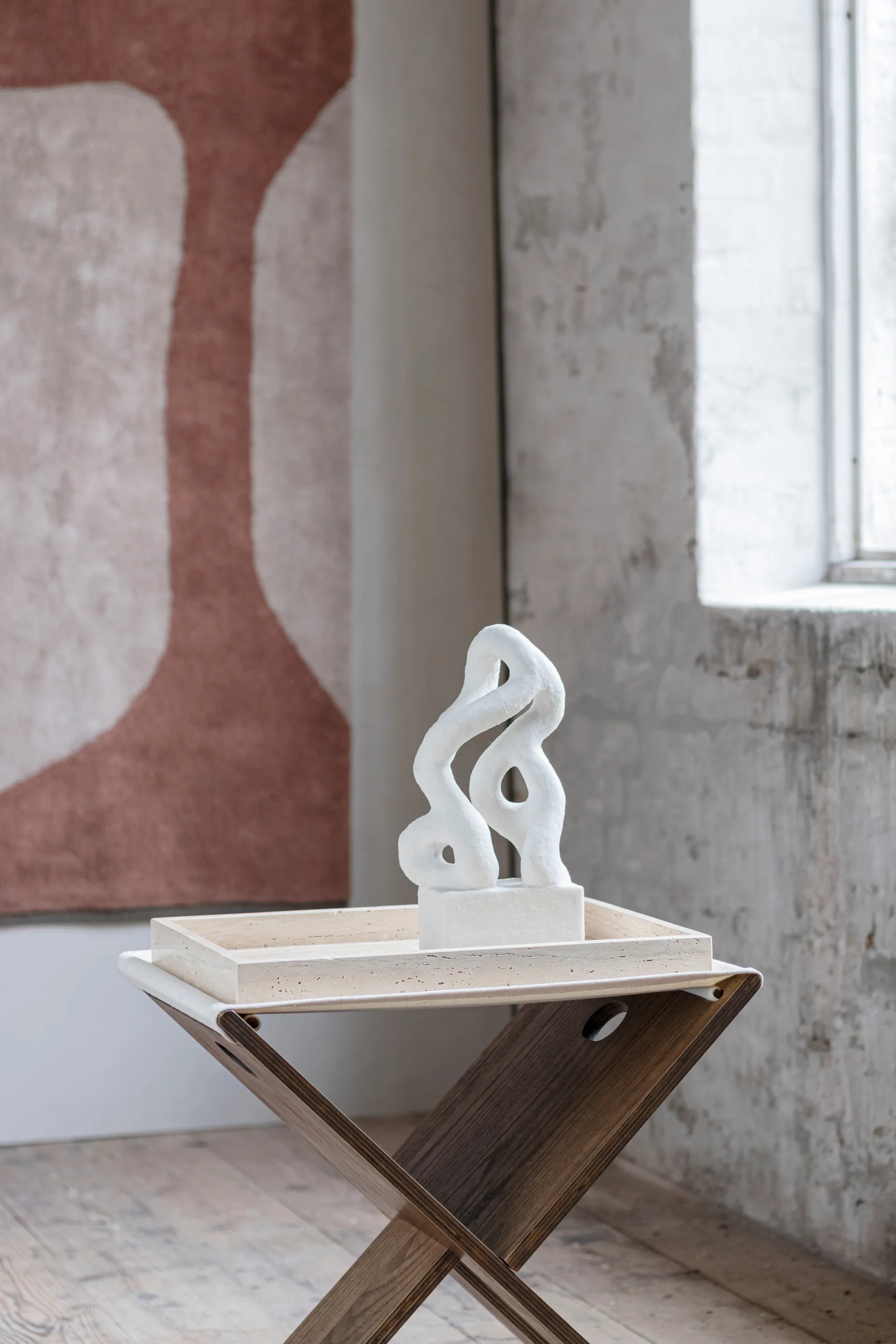 Travertine decoration tray 30x40 cm, Linen Mette Ditmer