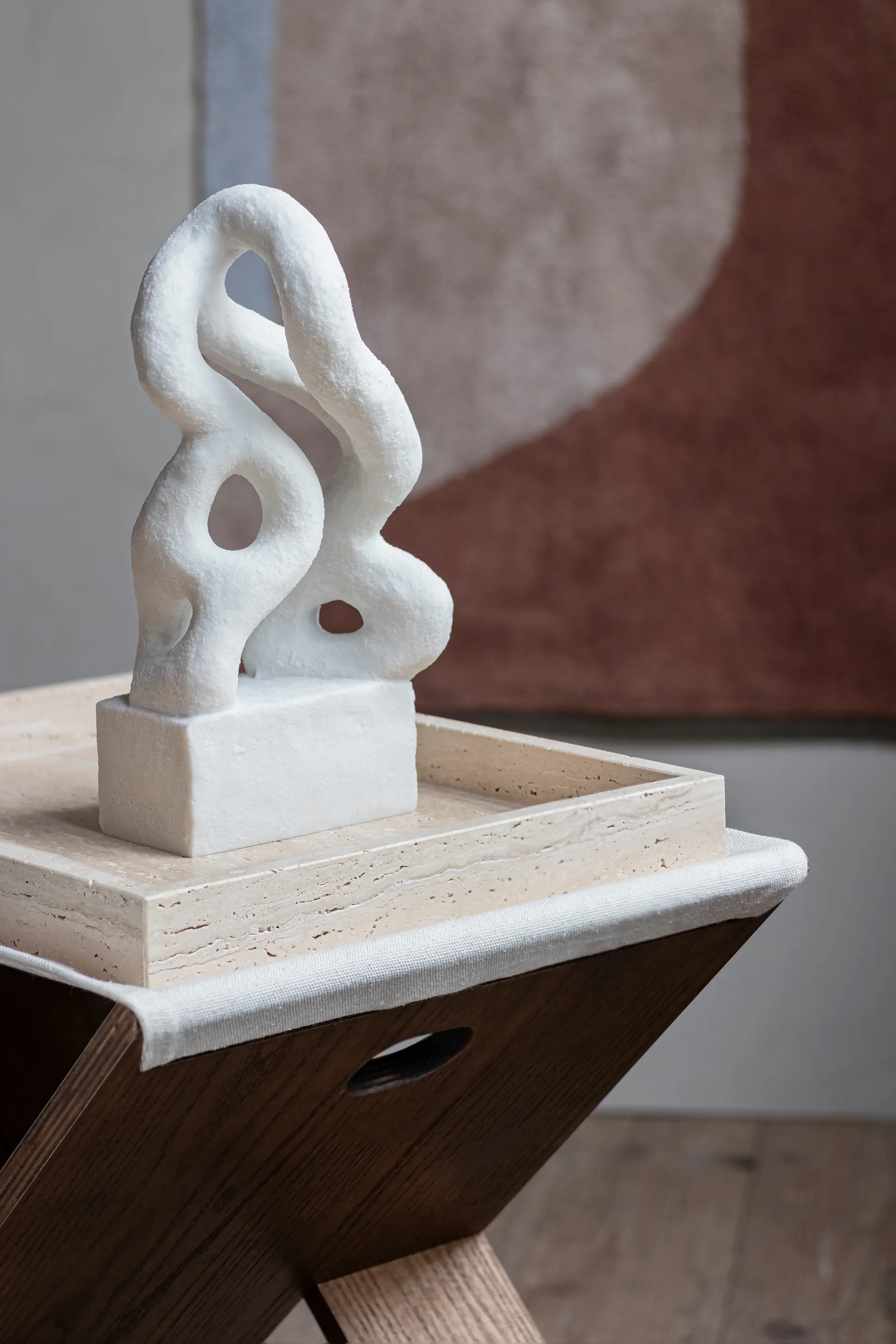 Travertine decoration tray 30x40 cm, Linen Mette Ditmer