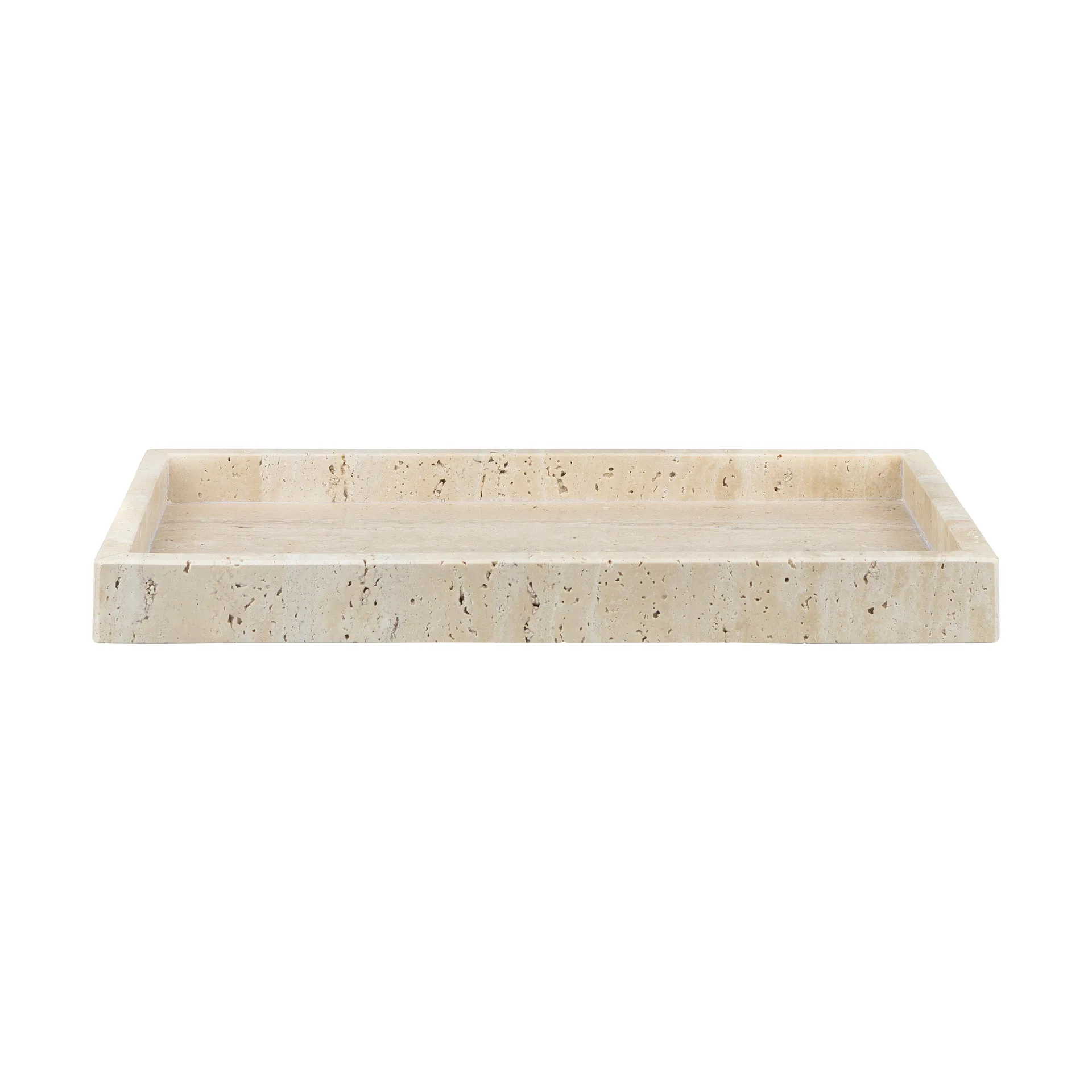 Travertine decorative tray 16x31 cm, Linen Mette Ditmer