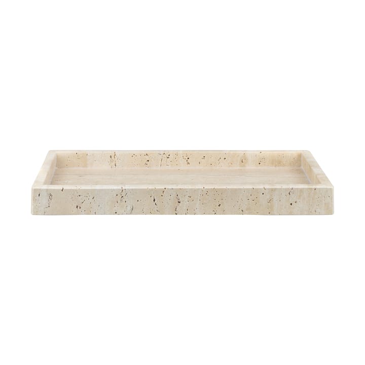 Travertine decorative tray 16x31 cm - Linen - Mette Ditmer