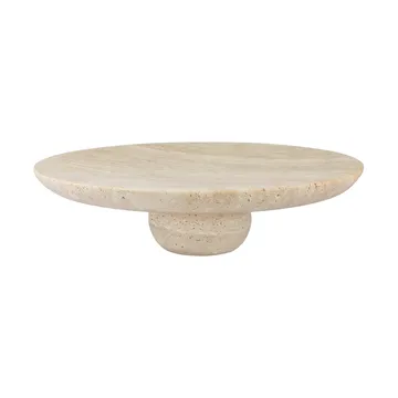 Travertine pedestal - Linen, Ø32x8.5 cm - Mette Ditmer
