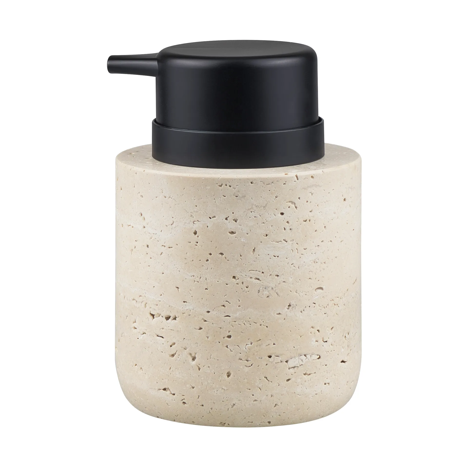 Travertine soap pump 12.5 cm, Linen Mette Ditmer
