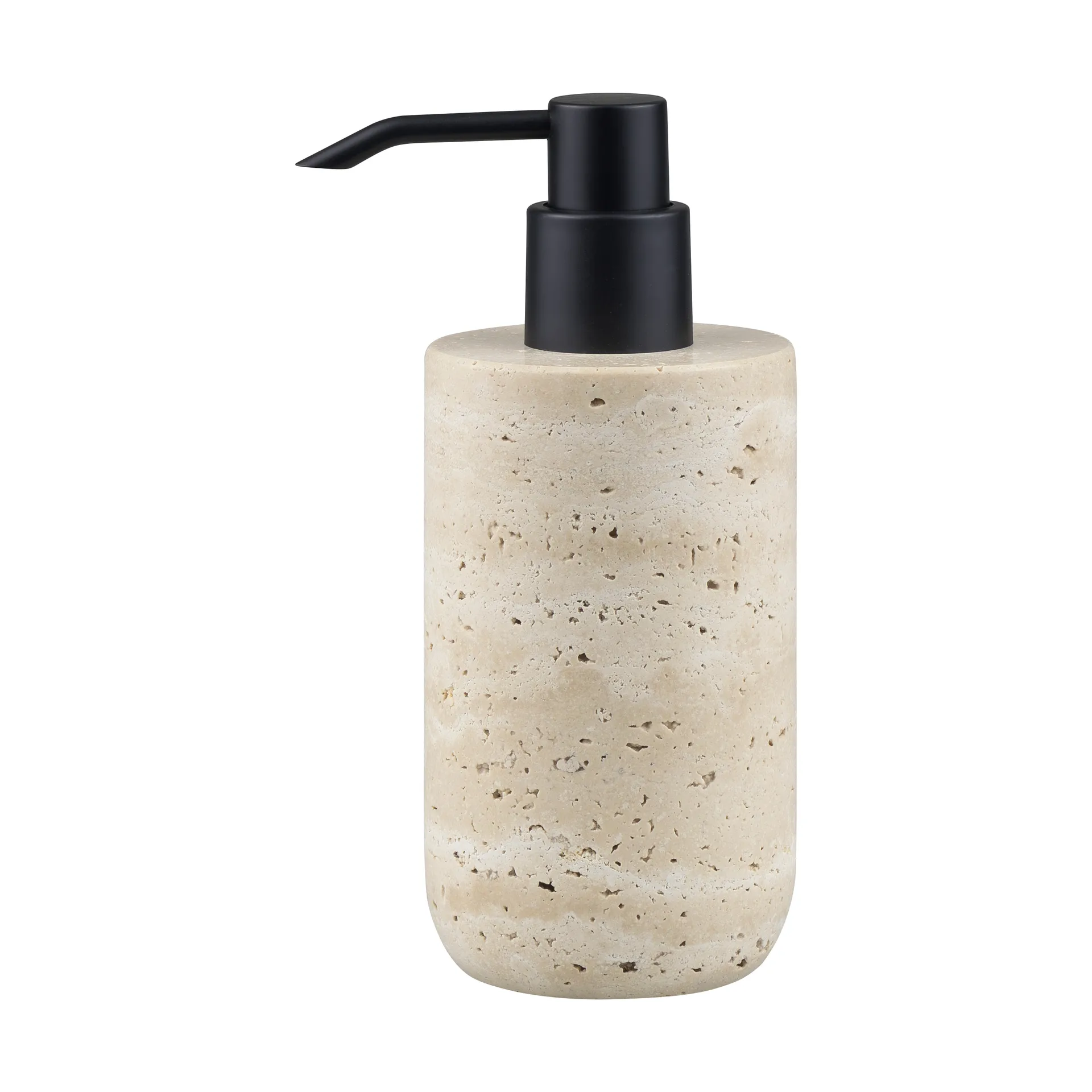 Travertine soap pump 17.5 cm, Linen Mette Ditmer