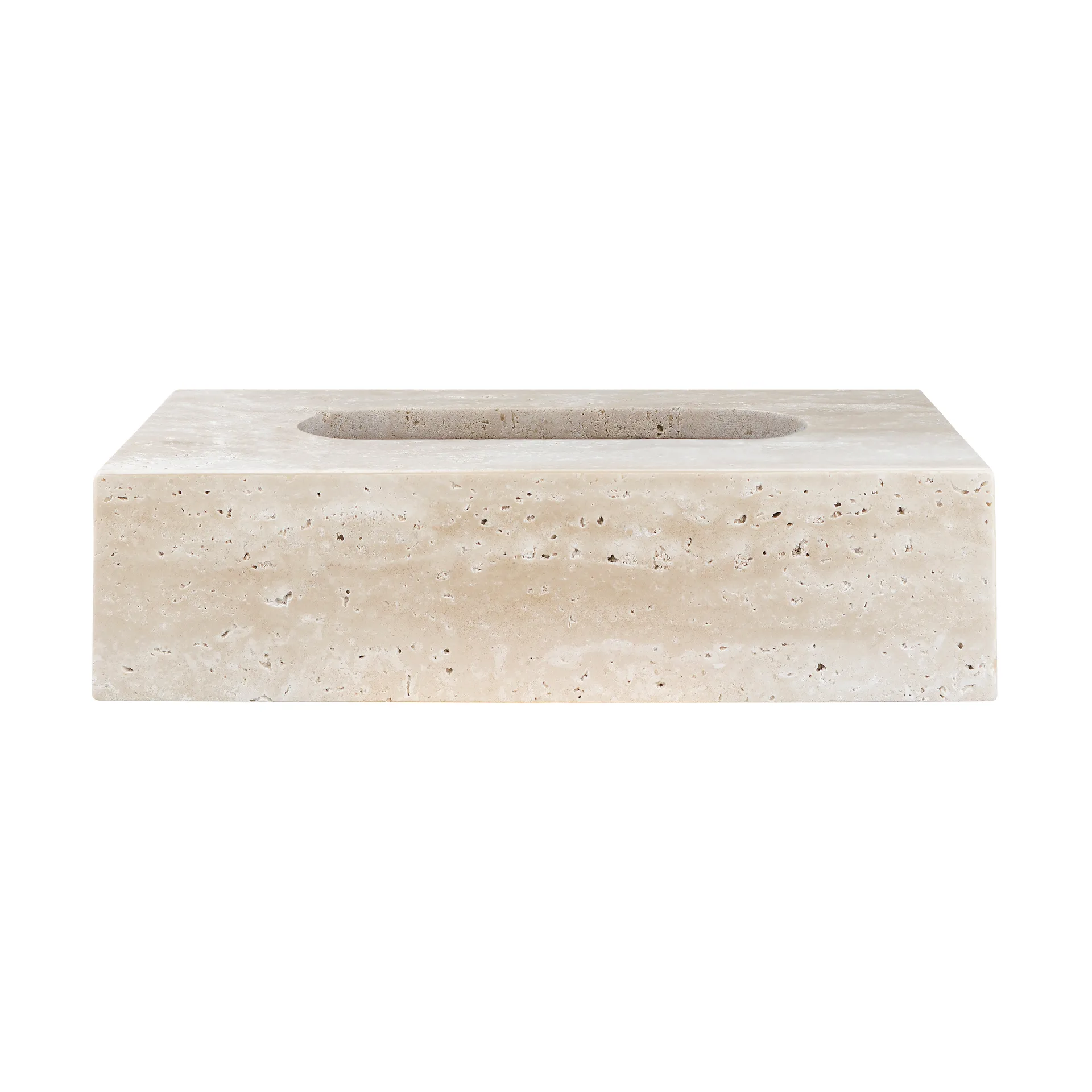 Travertine tissue box 14x25.5 cm, Linen Mette Ditmer