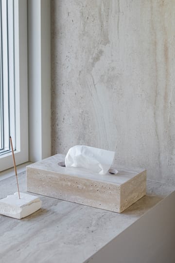 Travertine tissue box 14x25.5 cm - Linen - Mette Ditmer