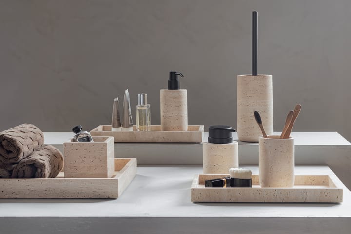 Travertine toilet brush 36 cm, Linen Mette Ditmer