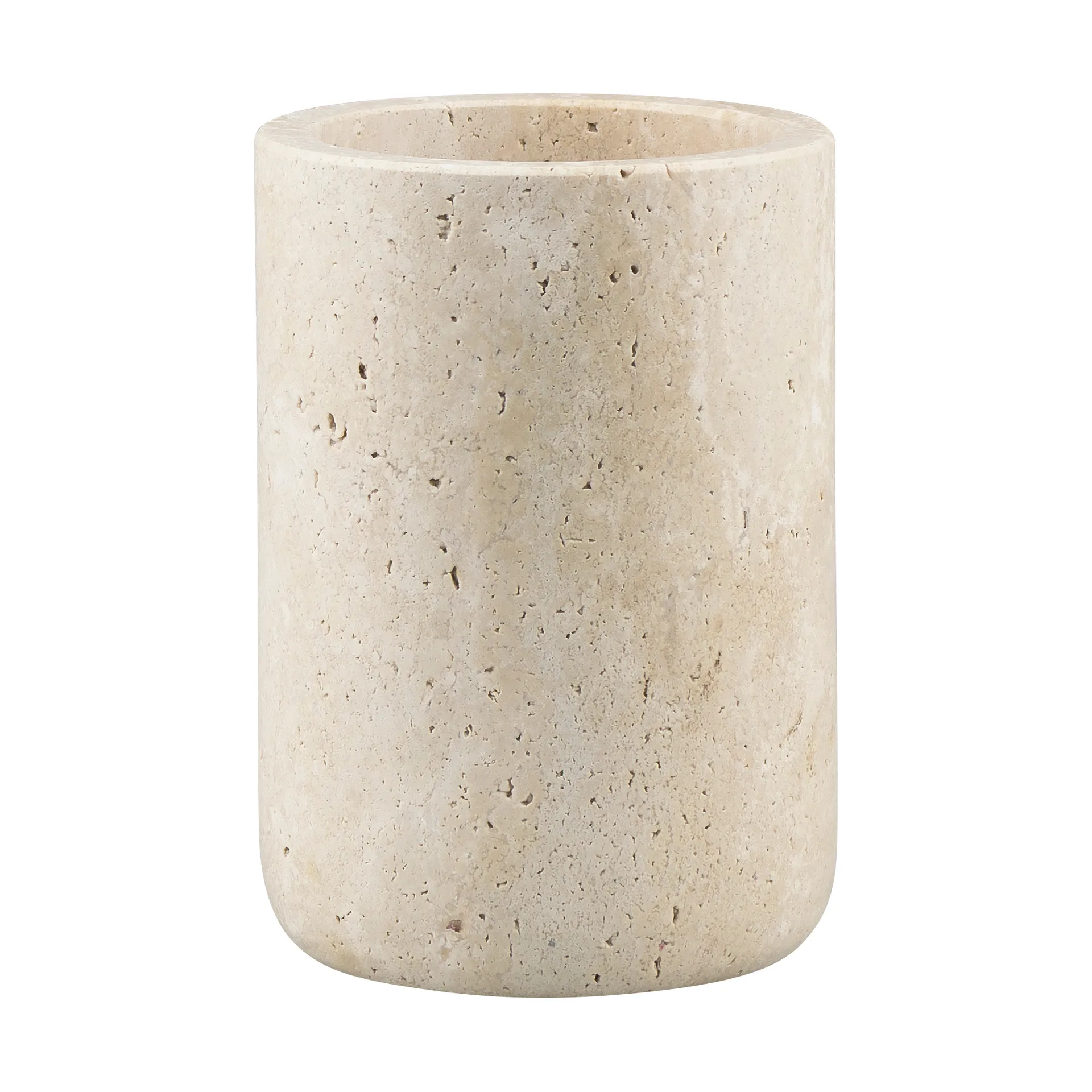 Travertine toothbrush holder 10 cm, Linen Mette Ditmer