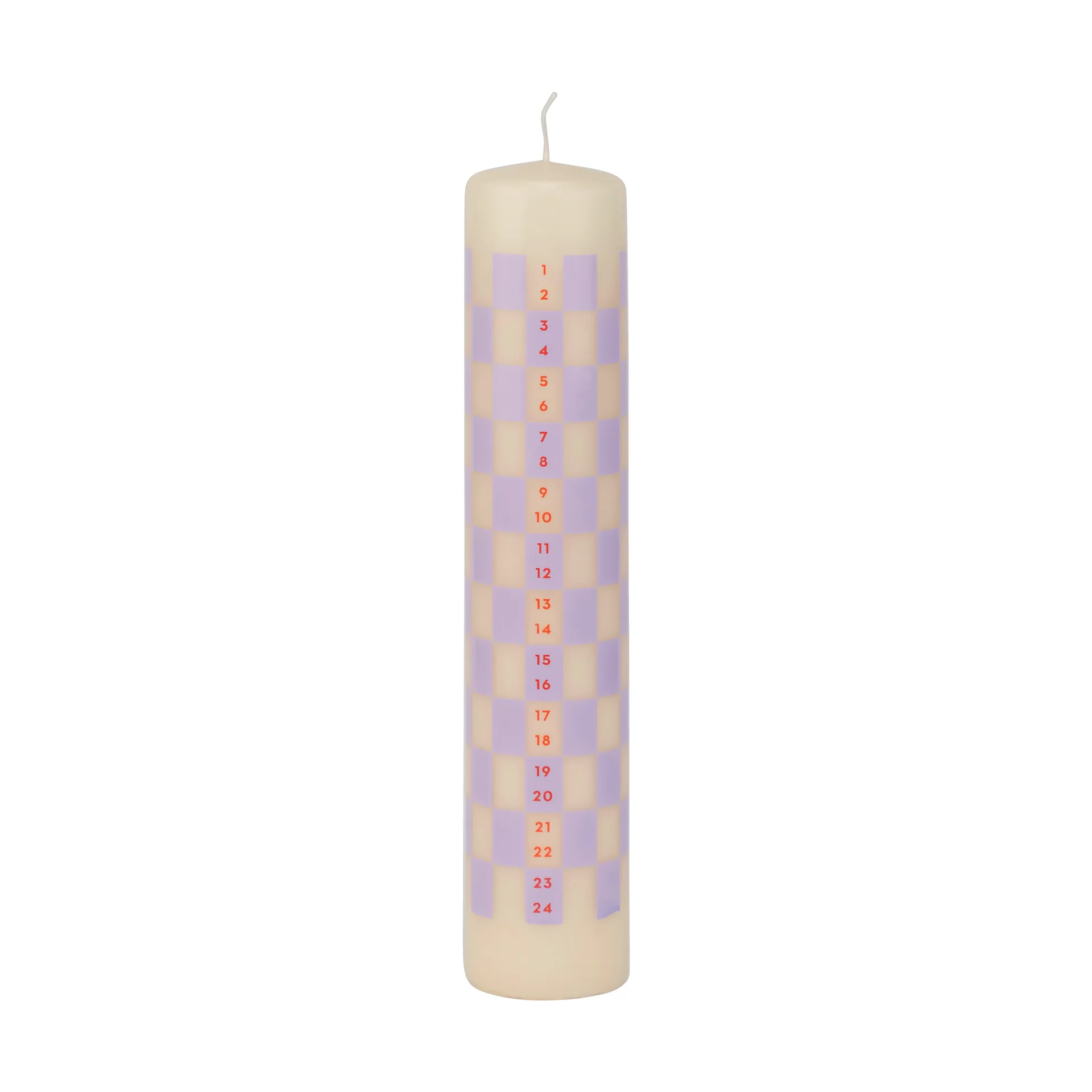 Twentyfour advent candle 25 cm, Light lilac Mette Ditmer