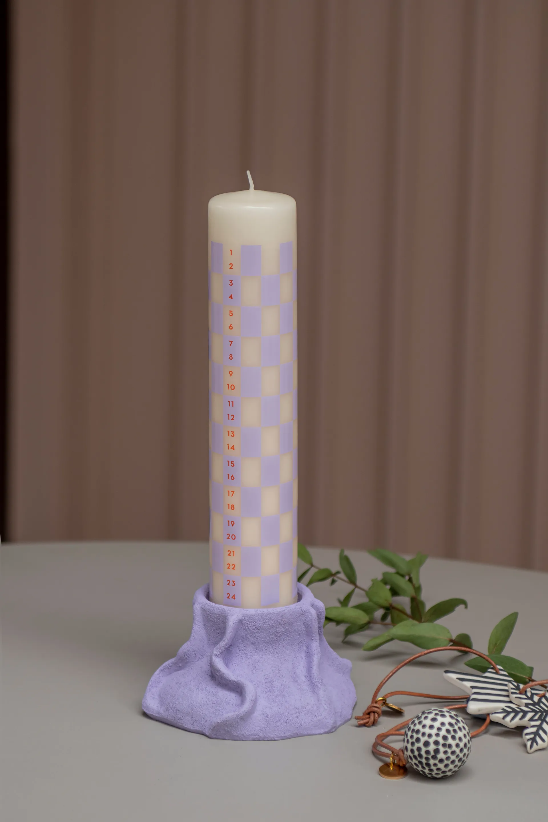Twentyfour advent candle 25 cm, Light lilac Mette Ditmer