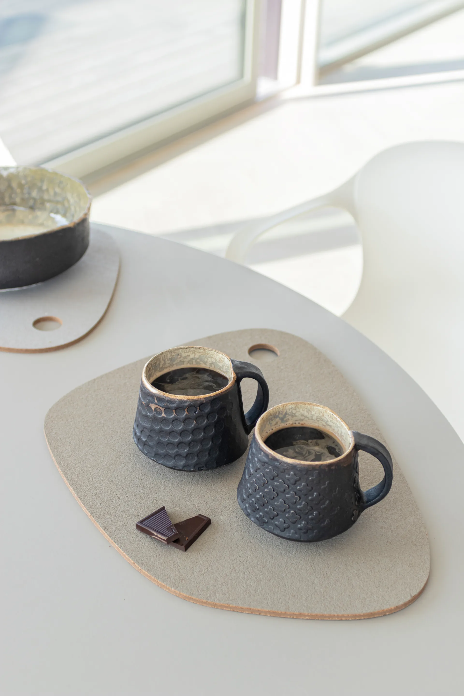 Twin reversible placemat, Dark grey-sand Mette Ditmer