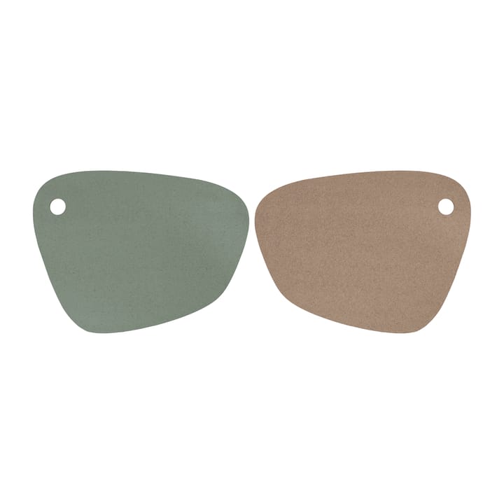 Twin reversible placemat, Thyme green-cognac Mette Ditmer